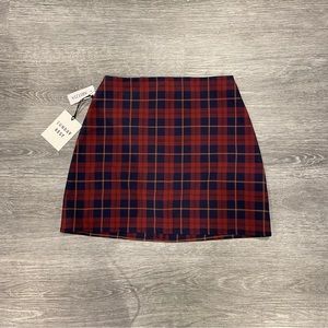 aritzia sunday best plaid mini skirt